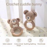 1PC Crochet Animal Rattles Soother Bracelet Cartoon Bear Baby Rattle Toy-TB00824-Veeddydropshipping
